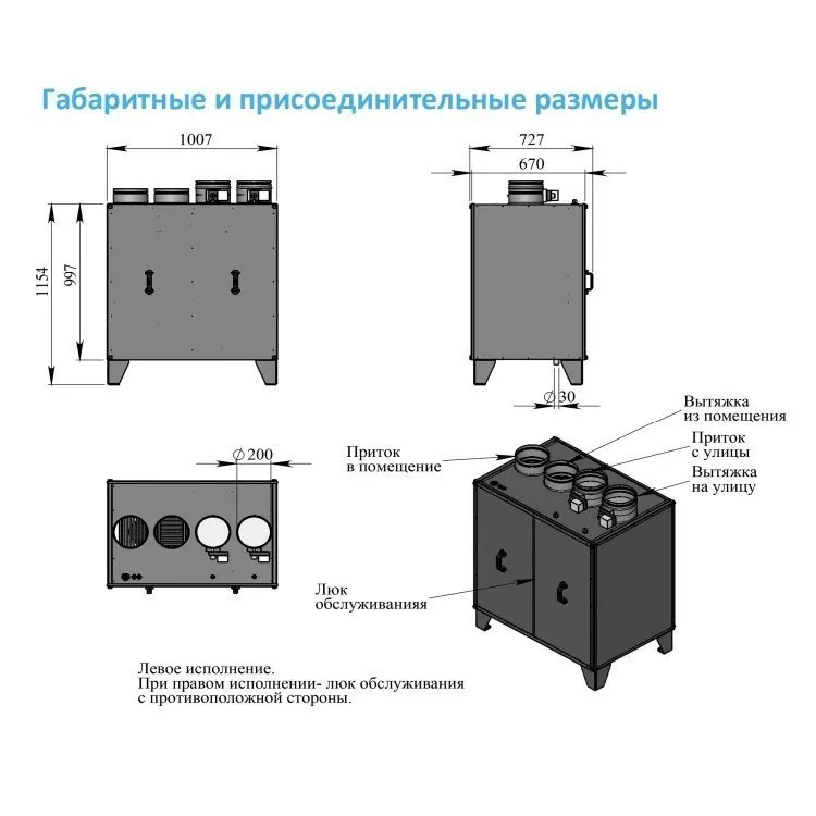 Приточно-вытяжная установка с рекуператором Breezart 1000 Lux RP VB 3,2