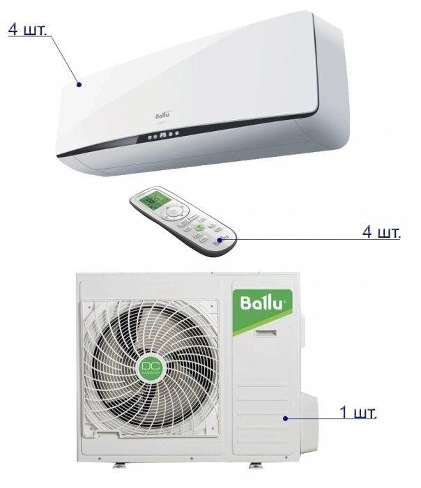 Изображение для товара Ballu B4OI-FM36HN1 / BSEI-09HN1x4