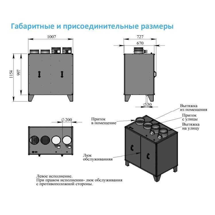 Приточно-вытяжная установка с рекуператором Breezart 1000 Lux RP VB 3,2