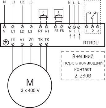 Схема подключения регулятора Systemair RTRDU
