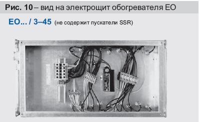 Вид на электрощит обогревателя EO